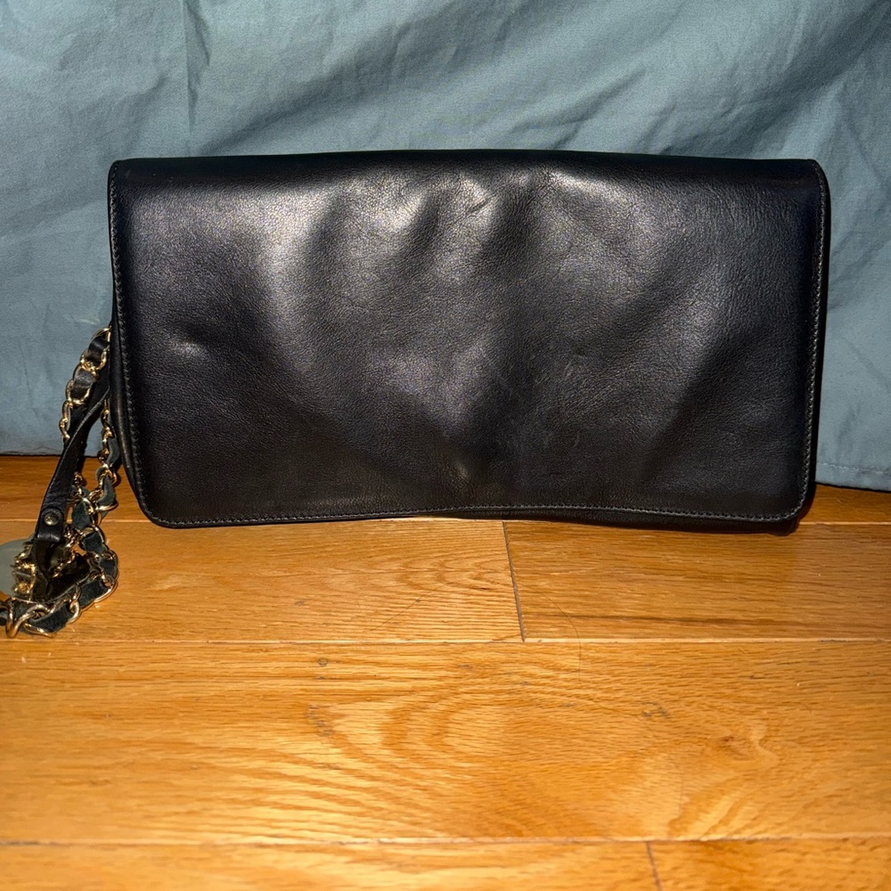 Black fold over clutch